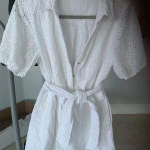 Guess White Eyelet shorts Romper